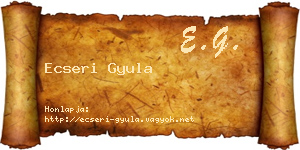 Ecseri Gyula névjegykártya