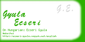 gyula ecseri business card